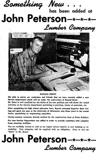 Ron Ernst Lumber - Fifield, Phillips, Park Falls, Butternut, Glidden Ogema, Kennan, Catawba, and Prentice service areas